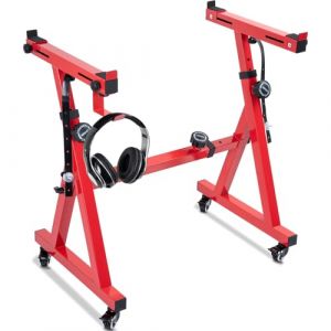OUUTMEE Support de clavier à roulettes réglable en forme de Z avec rail coulissant facile à utiliser (rouge Z) (OUUTMEE, neuf)