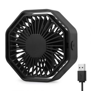 Bigqin Mini Ventilateur Puissant, Ventilateur Silencieux Portable, 3 Vitesse Petit Ventilateur Table Pour La Chambre, Bureau, Domair(Rotation 360&deg;,Aliment&eacute; par USB),Noir (Bigqin.Europe, neuf)