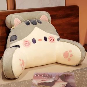FZKun Coussin de lecture pour le dos Kawaii doux - Coussin de soutien lombaire avec housse lavable, coussin de repos avec accoudoirs pour s'asseoir dans le lit, le canap&eacute;, pour se d&eacute;tendre, regarder (KUNKUN 18, neuf)
