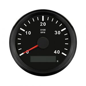 ELING Tachym&egrave;tre &Eacute;tanche Tachym&egrave;tre Compteur RPM Avec Compteur D'heures 0-4000 RPM 85mm 9-32V Avec R&eacute;tro-&Eacute;clairage (Eling Parts Ltd., neuf)