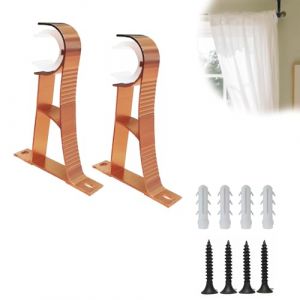 ARYIMYDP 2 Supports de Tringle &agrave; Rideaux en Or Rose avec 4 Vis, Montage Lat&eacute;ral en Alliage d'Aluminium avec Clip de Fixation, Universel pour Tringles de 20 &agrave; 28mm de Diam&egrave;tre (UIRYFAZHANYOUXIANBAODAN, neuf)