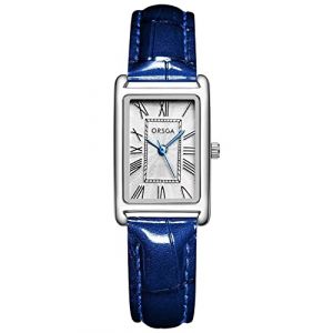 CIVO Montre Femme Bracelet Cuir &Eacute;l&eacute;gant Classique Rectangulaire Montre Femme Bleu &Eacute;tanche &agrave; Quartz Analogique R&eacute;tro Design Montres pour Dames, Cadeau pour Femme Fille (MEGALITH Direct-FR, neuf)