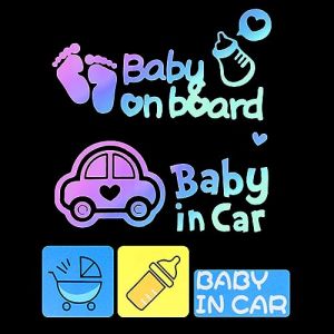 Autocollant Voiture Bébé à Bord Sticker VinyleAutocollant Voiture,Étanche, Réfléchissant la Nuit （ Sticker 0707 ） (HUIXIAN, neuf)