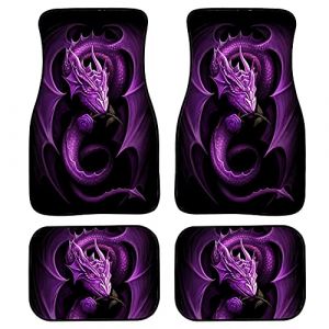Biyejit Tapis de sol pour voiture en caoutchouc r&eacute;sistants pour femmes et hommes - Motif de dragon violet - Protection toutes saisons - Ensemble de 4 pi&egrave;ces - Ajustement universel pour SUV, camion et (XingTaiShiQuanZaiShangMaoYouXianGongSi, neuf)