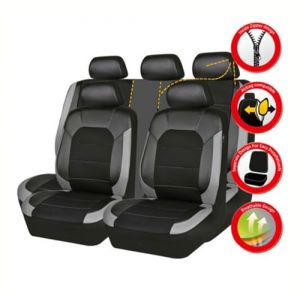WSXQAZ 9 Pièces Housse Siege Voiture pour Suzuki Swift Jimny Vitara Swift Grand Vitara 2000-2020 2021 2022 2023 2024, Ensembles de Housses de Siège Confortable Respirant Accessoire Voiture,Grey (jvxinlou, neuf)