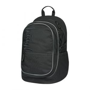 Baagl Sac à dos pour enfant, sac à dos d'écolier pour enfants, avec dos ergonomique, sangle de poitrine et éléments réfléchissants, Noir uni. (PRESCO GROUP A.S., neuf)