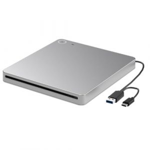 JANZU Lecteur DVD Blu-Ray 3D Externe, Lecteur CD DVD Blu-Ray USB 3.0 et Type-C, Graveur CD DVD Ultra Fin à Fente (xunchunP, neuf)