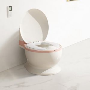 Pot Bébé Toilette Musical Pour Apprentissage De La Propreté - Toilette Bebe & Enfant - Confortable Anti Dérapant Avec Bruit De Chasse & Musique - Rose-1PC (Hechheu, neuf)