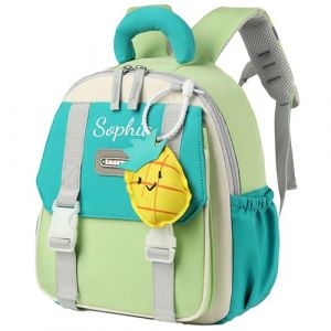 G&eacute;n&eacute;rique Sac a Dos Enfant Personnalis&eacute; Prenom, Petit Cartable Enfant Maternelle Filles & Gar&ccedil;ons, Bebe Sac d'&eacute;cole Personnalisable Enfant pour Primaire Ecole Voyage (Vert) (Thalopolis, neuf)