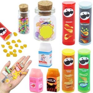 Mini Nourriture Jouet, 1/12 Jouets de Miniatures Alimentaires Boissons, Mini Aliments pour Maison de Poupée, Mini Nourriture Miniature Accessoires Miniatures de Cuisine pour Maison de Poupee (GOEMKER EU, neuf)