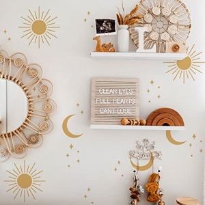 Funlife 72 pcs stickers muraux, autocollants muraux, décorations murales en PVC transparent pour la rénovation de la chambre des enfants et de la salle de jeux, le soleil et la lune (Funlife Home Decoration, neuf)