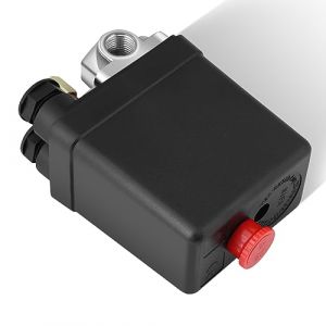 Air Compresseur Pression Interrupteur Contr&ocirc;le Valve, Pressostat de Compresseur D'air, Compresseur d'air Pressostat Vanne de Contr&ocirc;le 90-120 PSI 4 Ports pour Accessoire de compresseur d'air (Ironcty, neuf)
