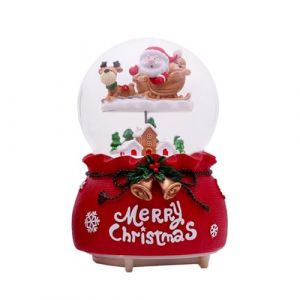 Boule À Neige De Noel Lumineuse, Boule A Neige Noel Musicale, Boîte À Musique De Noël, Boule À Neige Musicale À Lumières LED, Décorations d'hiver en Boule De Cris tal du Père Noël (weiyas, neuf)