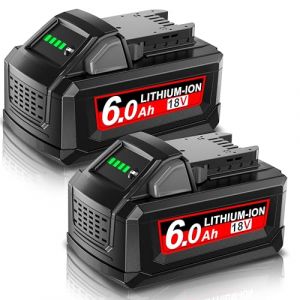 2X 6.0Ah Batterie pour Milwaukee M18, Powtree Batterie de Remplacement pour Milwaukee 18V 48-11-1810 48-11-1820 48-11-1850 48-11-1828 48-11-1860 Outil &Eacute;lectrique sans Fil avec Indicateur (Bonasi-eu, neuf)