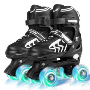 Patins à roulettes réglables pour Enfants avec Roues Lumineux Rollers en Ligne Rollers Quad pour Filles Garçon Femmes Débutants Cadeau de Noël d'anniversaire (Blanche, M (32-36 EU)) (pipiz, neuf)