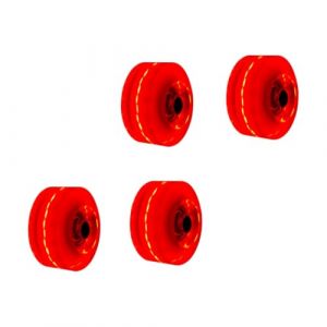 POPETPOP 4 Pi&egrave;ces Roues Patin Roller Skate PU Durables avec &Eacute;clairage Rouge Roues Quad pour Patins &agrave; Roulettes et Adultes Faciles &agrave; Installer et R&eacute;sistantes &agrave; Lusure (Denneyas, neuf)