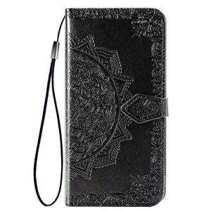 Fertuo Coque Huawei P Smart Z/Honor 9X, Portefeuille &Eacute;tui Housse en Cuir &agrave; Rabat avec Porte Carte et Chiusura Magnetica [Mandala] Flip Cover Case Antichoc pour Huawei P Smart Z/Honor 9X, Noir (Fertuo Store, neuf)