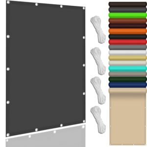Voile d'ombrage Carré 130 x 200 cm Imperméable PES Protection 98% UV Toile de Remplacement Tonnelle Tente pour Extérieur, Jardin, Terrasse, Gris Foncé (LvLiangShiLiShiQuQiangFeiMaoYiYouXianGongSi, neuf)