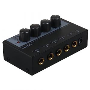 Jemora Table de mixage 4 canaux Ultra Faible Bruit 4 entrées 1 Sortie DC 5V Portable Mini Table de mixage Audio Microphone Guitare Basse Clavier Mélangeurs pour Club Bar Stage Studio (jia&qing, neuf)