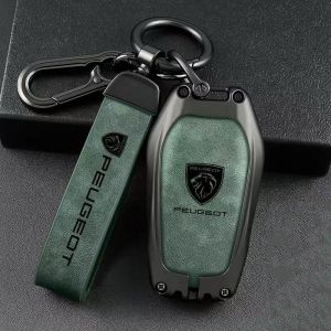QYPLKJHG Coque de Clé de Voiture pour Peugeot 308 SW 2021-2023, Housse de Protection Coque Clé avec Porte-Clés Coque Boîtier Clef de Telecommande Cuir Étui de Clé Carte Auto Accessoires,A-1 (suizhoushiweirumashangmaoyouxiangongsi, neuf)