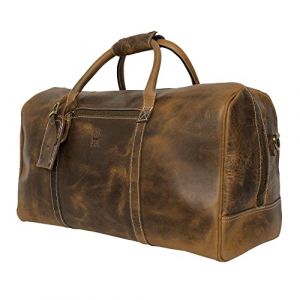 Cuir Sac de Voyage - Sac de Sport Femme - Weekend Bagages Cabine - Sac Bandoulière Homme (Grande) (Rustic Town, neuf)