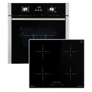 Cuisini&egrave;re: 60cm Four encastrable BO8805SS + 59cm Plaque Induction IH85900ED | Gril | Air chaud | Timer automatique | Double Vitrage d'isolation thermique | S&eacute;curit&eacute; enfant | SET8805IH859ED (KKT-KOLBE, neuf)