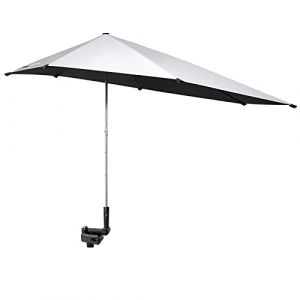 G4Free UPF 50+ Parapluie de Plage Réglable en Hauteur Parapluie de Chaise Réglable avec Pince Universelle pour Chaise de Plage Chariot de Golf Fauteuil Roulant Poussette Patio (G4Free-Official, neuf)