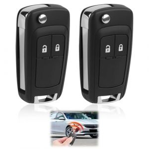 2 Pièces 2 Boutons Coques De Clé de Voiture, Boitier Clef Voiture Télécommande Compatible avec Opel Astra J Insignia Meriva Zafira Mokka Adam Orlando Aveo Coque Clé Pliez Voiture de Remplacement (MaiErKen, neuf)