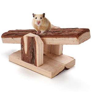 Balan&ccedil;oire en Bois Naturel Hamster, Jouet de Bascule Branloire Jouet d'entra&icirc;nement Cage Accessoire pour Animaux de compagnie Oiseaux Souris Rat Cochon d'Inde Hamster Lapin &Eacute;cureuil (Aeuyweu, neuf)