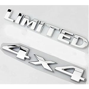 Yoaoo-OEM&reg; 2 pi&egrave;ces (1 lot) Auto Tuning 4 x 4 Chrome Logo 3D Autocollant Logo Liberty Badge Badge + Limit&eacute;e Porte de Coffre pour Ford Jeep Grand Cherokee Wrangler Compass (Chrome 4x4+Limited) (tai6yuanchuanchutongwangluokejiyouxiangongs, neuf)