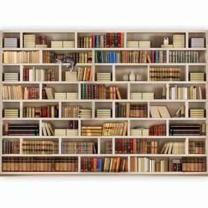 murando - Papier peint panoramique moderne 200x140 cm - Revêtement mural décoration pour chambre salon - Design unique et moderne - Beige rouge blanc vert - Livres rétro fond vintage 10110905-29 (murando, neuf)