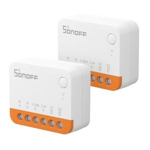 SONOFF MINIR4 WIFI Interrupteur Sans Fil, 2 Voies Interrupteur Intelligent Micromodule, Mode Détacher le Relais, Contrôle APP, Mini Smart Switch Compatible avec Alexa, Google Home,10A/2200W (2 Pack) (sonoff, neuf)