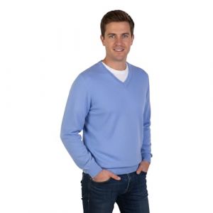 Marenza Col en V pour Homme à Manches Longues en Cachemire en Soie fabriquée en Italie, Lavande, XXL (Bo.MA., neuf)