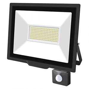 SKYWORLD Projecteur LED Exterieur,100W Projecteur Avec D&eacute;tecteur de Mouvement 1 pi&egrave;ce,Blanc Froid LED Spot Ext&eacute;rieur avec D&eacute;tecteur IP66 Etanche pour Jardin Cour Garage Usine (FSYP, neuf)