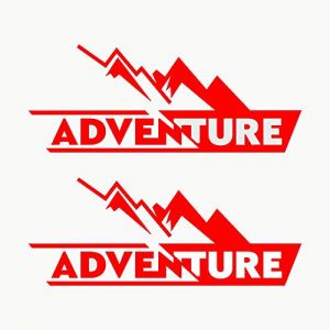 Autodomy Autocollants Adventure Valise Moto Off Road Trail Sport | Stickers pour Voiture 2 Unités pour la Van ou la Moto | Stickers 4x4 Rouge (Domy Company, neuf)