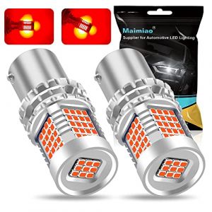 UPXSXT 2pcs p21/5w led ampoule voiture sans erreur, 89 SMD 1157 BAY15D ampoules de feux de freinage super lumineux et étanche convient aux feux arrière et aux feux de circulation diurne (Rouge) (MaiMiao store, neuf)