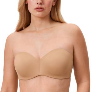 DELIMIRA Soutien Gorge sans Bretelles Invisible Grande Taille Femme Soutien-Gorge avec Armature Minimiseur Naturel 100G (Jimu Fashion, neuf)