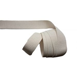 Ruban SANGLE Tressé - Unie ou Bicolore (23 mm / 30 mm / 40 mm) AU MÈTRE (crème lurex, 30 mm) (ILC MERCERIE PARADIS, neuf)