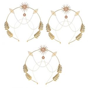 Beaupretty 3 Pièces couronne baroque hair toppers accessoire fete Bandeau coiffe de fête coiffe de femmes adultes coiffes pour femmes bande de cheveux de carnaval Casque femme cuivre (lorianca, neuf)
