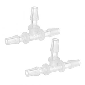 PATIKIL Embouts de Tuyau en Plastique en T de 5/32", 2 Pi&egrave;ces, Raccord en T &Eacute;gal en Forme de T &agrave; 3 Voies, Raccord de Jonction de Mender Adaptateur Union Intersection Barbel&eacute;, Transparent (PATIKIL UK, neuf)