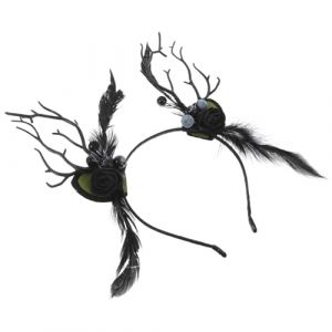 DEARMAMY Bandeau Forêt De Noël Bandeau En Bois Bandeau De Branche D'arbre Cosplay Bandeau De Noël Bandeaux Animaux Bandeaux De Festival Bandeaux De Branches D'arbre Coiffe De Fête Plastique (Telinei, neuf)