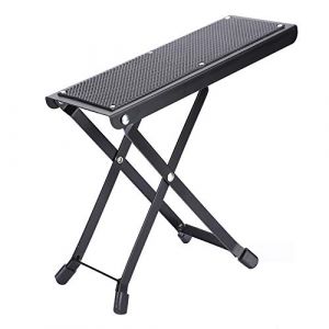 SALALIS Support de Tabouret de Repose-pieds de Guitare en M&eacute;tal Antid&eacute;rapant R&eacute;glable pour une Pratique Confortable de la Guitare, P&eacute;dale Pliable Noire en Fer pour Musiciens (Maorme-EU, neuf)