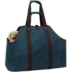 MYFIREPLACEDIRECT Sac fourre-tout en toile cirée, sac fourre-tout extra large durable avec poignées et bandoulière – Bleu foncé (OnySky, neuf)
