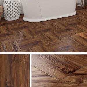 Livelynine Dalle PVC Adhesive Sol Bois Naturel 30x30CM Lino Sol Adhesif Effet Parquet Imperm&eacute;able Carrelage Adhesif Sols Salle de Bain Sols PVC Adh&eacute;sif Dalle Salon Dalles Adhesives Cuisine, 4 Dalles (Livelynine Euro, neuf)