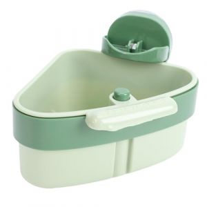 Yinhing Support D'angle &agrave; Ventouse, Panier de Cr&eacute;pine D'&eacute;vier Triangulaire, Cr&eacute;pine de Vidange, Cr&eacute;pine D'angle D'&eacute;vier avec Ventouse Puissante pour L'isolation des D&eacute;chets de Cuisine, (GREEN) (Antilog, neuf)