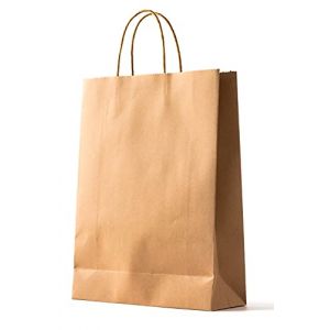 PAKNOR® Lot de 24 sacs en papier marron avec anse – 24 x 31 x 11 cm, sacs en papier avec poignée de cordon, sacs cadeaux, sacs en papier kraft, calendrier de l'Avent DIY (PAKNOR, neuf)