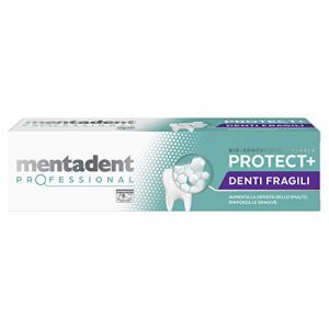 Mentadent Professional Dentifrice Protect+ Dents Fragiles, augmente la densit&eacute; min&eacute;rale de l'&eacute;mail, renforce les gencives, avec des min&eacute;raux biologiques et avec de la vitamine E, 75 ml (Svee Cosmetics, neuf)