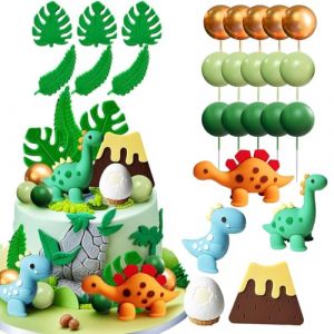 LIULINY 26 Pi&egrave;ces Dinosaure G&acirc;teau D&eacute;coration, Dinosaure G&acirc;teau Decoration, D&eacute;co Cake Dinosauro Anniversair, Dinosauro Cake Toppers, pour Enfants Baby D&eacute;coration F&ecirc;te Anniversaire (LIULINK, neuf)
