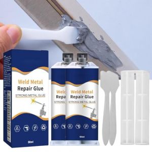 Soudure &agrave; Froid Metal,50ml 2pc P&acirc;te R&eacute;paration en M&eacute;tal,Magic Welding Glue,Colle Metal Extra Forte,Soudure Magique Colle, Colles &Eacute;poxy M&eacute;tal,pour R&eacute;servoirs Carburant,Plomberie (Seaneene, neuf)
