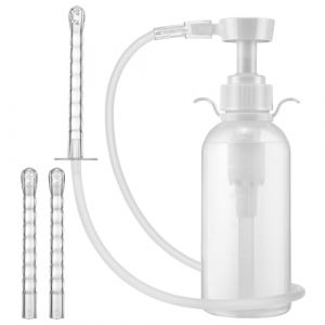 Système de nettoyage vaginal réutilisable, 300ml Douche vaginale Pour Femmes, Hommes Douche anale à pression manuelle , Kit de lavement pour lavement intestinal Seringue à clystère Avec 3 embouts, Ada (MOAJAZA-FR, neuf)